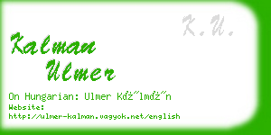 kalman ulmer business card